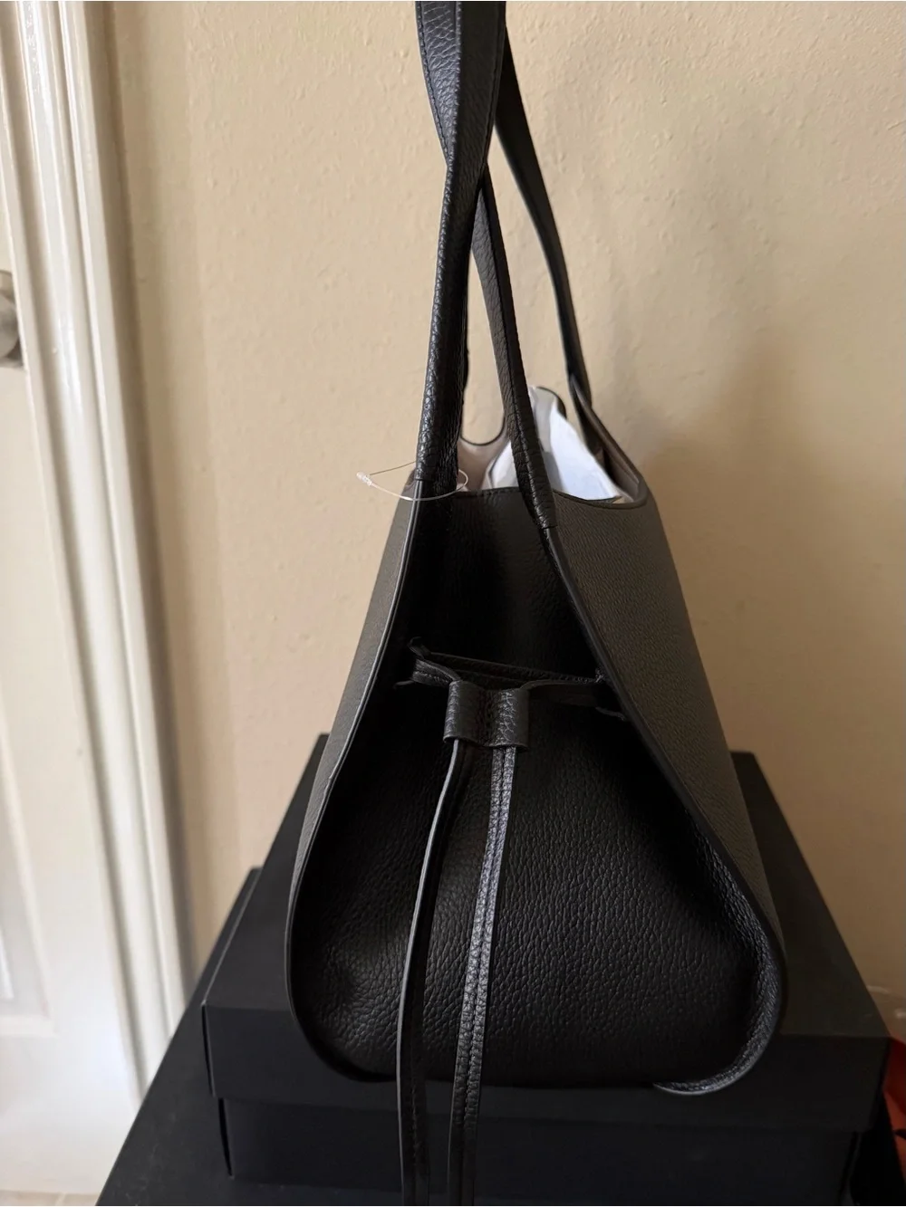kate spade Black Pebbled Leather Tote with Gold Logo- NWT